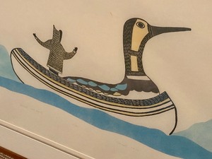 lot 3 image: Cape Dorset Color Stone Cut and Stencil by Pudlat Pudlo