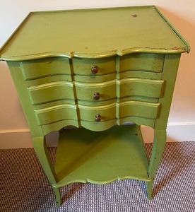 lot 58 image: Petite Vintage Painted Accent Table w Drawers