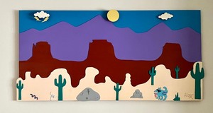 lot 65 image: Southwestern Wooden Art Piece by Giovanazzi
