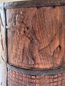 lot 101 image: Primitive Wooden Wastebasket or Planter