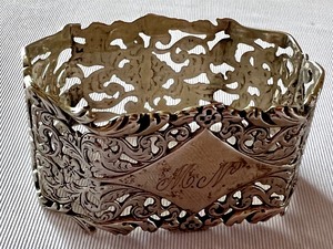 lot 106 image: Beautiful Antique Sterling Intricate Napkin Ring