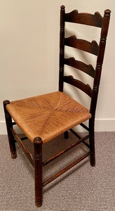 lot 220 image: Vintage Ladder Back Chair with Woven Seat