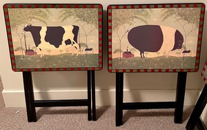 lot 181 image: Cute Country Scene TV Trays