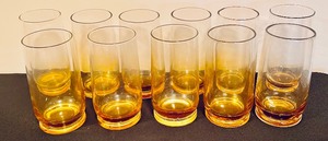 lot 192 image: 11 Quality Amber Colored Tumblers