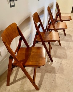 lot 236 image: 4 Wooden Folding Chairs