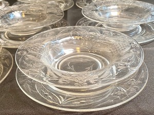 lot 125 image: Lovely Vintage Etched Glassware Luncheon Set