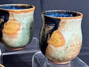 lot 136 image: Handcrafted Pottery Mugs and TeacupsSaucers