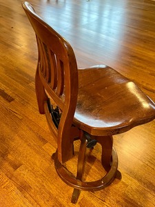 lot 144 image: Vintage Wooden Adjustable Stool
