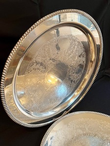 lot 152 image: Two Beautiful Vintage Silver Plate Serving Trays