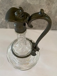 lot 42 image: Antique Silver Plated and Crystal Pitcher