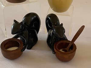lot 49 image: Decorative Squirrel Figurines including Two Squirrel Figurine Salt Cellars