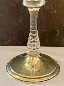 lot 44 image: Sterling and Crystal Candlestick Holder by Hawkes