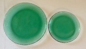 lot 67 image: Two Emerald Fire and Light Plates