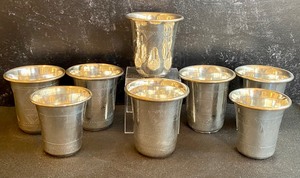 lot 326 image: Eight Sterling Seder Cups
