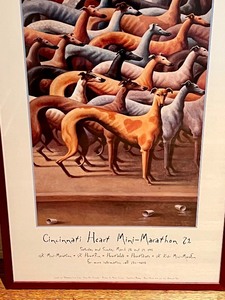lot 374 image: Cincinnati Heart Mini Marathon Framed Poster