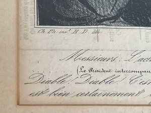 Antique Framed Lithograph by Honore Daumier