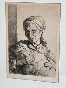 lot 365A image: Vintage Framed Etching Print