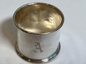 lot 364A image: Vintage Napkin Ring Monogramed with Letter A