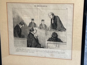 lot 366A image: Antique Framed Lithograph by Honore Daumier