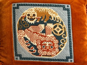 lot 342 image: Two Needlepoint Pillows