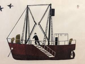 lot 271 image: The Keta Stonecut and Stencil Print by Jamasie Teevee
