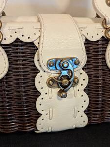 lot 310 image: Isabella Fiore Woven Wicker and Leather Handbag