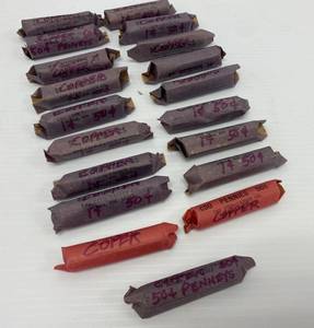 Unsorted Group Of U.S. Pennies