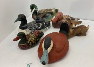 Group Of Vintage Ducks one signed Ruddy Duck