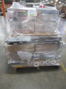 LARGE WHOLESALE PALLET (Approximately 55 Pieces) Of Retail Shelf Pulls - Security Gating, Attic Vents, Building Materials and More