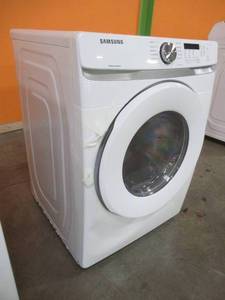 Samsung 7.5 cu. ft. 240-Volt White Electric Dryer with Sensor Dryer, DVE45T6000W, (Dent LH Bottom Front) - 1 Year Warranty