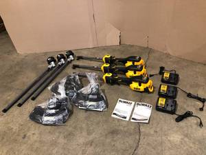 DEWALT FLEXVOLT 60-Volt MAX Lithium- Ion Electric Cordless Attachment Capable String Trimmer - lot of 3 - review all pictures -