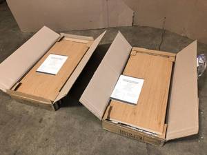 Best Home Fashion Kepsuul 77 in. White Wood 4 Shelf Standard Bookcase with Adjustable Shelves  - lot of 2 - good condition - review all pictures