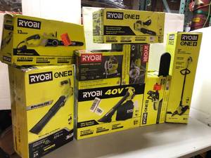 Mix lot of Ryobi Tools- Jet blowers, Chain saws, hedge trimmer, etc. - various conditions - review all pictures