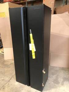Husky Regular Duty Welded 24-Gauge Steel Freestanding Garage Cabinet in Black (31 in. W x 75 in. H x 20 in. D) - good condition - review all pictures