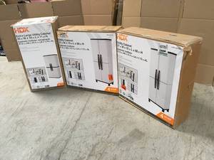 lot 28 image: Lot of 3 Mixed Utility Cabinets Customer Returns See Pictures