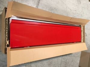 lot 34 image: Ready-to-Assemble 23-Gauge Steel Freestanding Garage Cabinet in Red (36 in. W x 72 in. H x 18 in. D) by Husky Customer Returns See Pictures