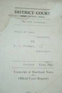 lot 9 image: antique Iowa criminal case court transcript