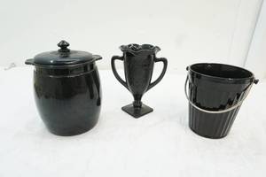 lot 38 image: vintage black amethyst glass items