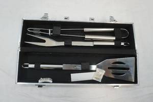 lot 80 image: stainless steel grilling set