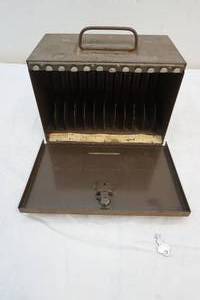 lot 105 image: steel storage container with key