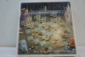 lot 120 image: Fifth Avenue beer mug shot glass checker set