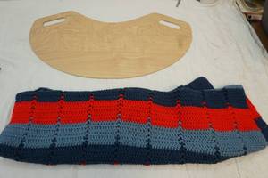 lot 202 image: afghan and wheel chair lap board
