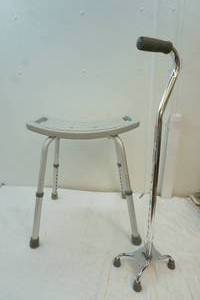 lot 224 image: shower chair and cane