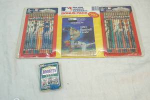 lot 309 image: MLB Rookie playing cards and MLB pencils