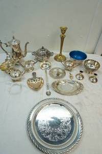 lot 276 image: silver-plated serving set