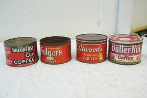 lot 318 image: vintage coffee cans