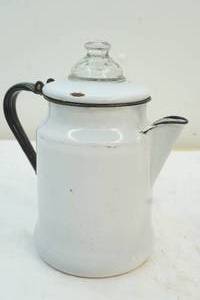 lot 325 image: vintage enamel water pitcher