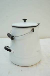 lot 326 image: large vintage enamel water pitcher