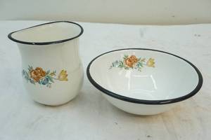 lot 327 image: vintage water pitcher and bowl