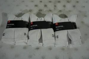 18 Pairs NEW Under Armour Cotton Crew Socks - Large